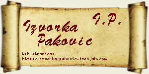 Izvorka Paković vizit kartica
